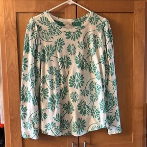 Size Medium Green and White Long Sleeve Shirt